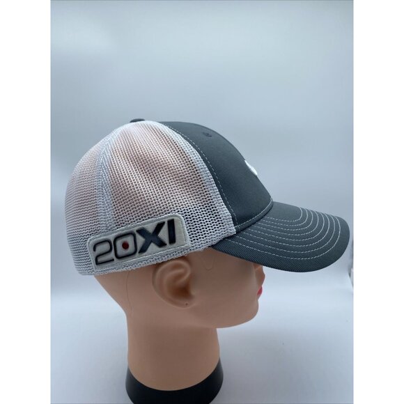 Nike Golf VR 20XI Mesh Baseball Cap Hat Mesh Logo Flexfit White Grey Size M/L - Picture 8 of 15